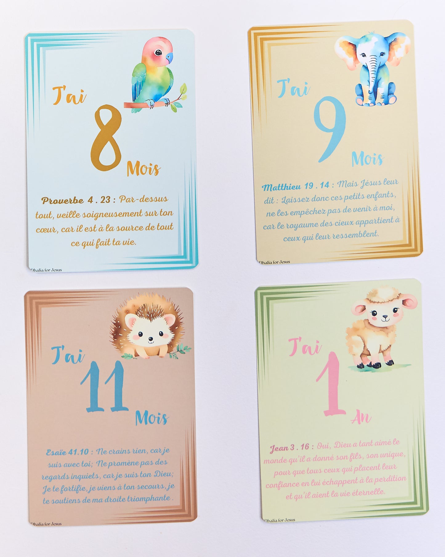Coffret de Cartes Inspirantes : Versets Bibliques pour chaque Mois de l'année