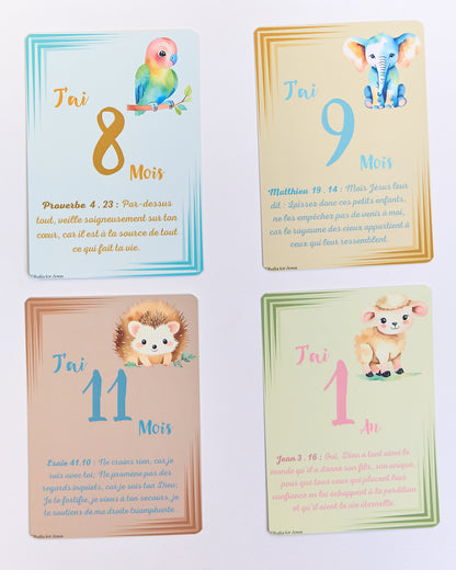 Coffret de Cartes Inspirantes : Versets Bibliques pour chaque Mois de l'année